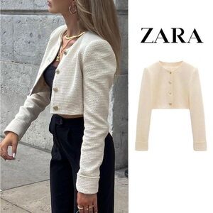 Chic Cream Cropped Jacket